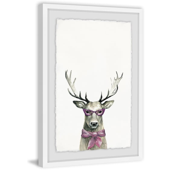 Po-Faced Deer Framed Painting Print
