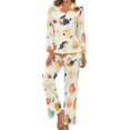 thumbnail image 1 of PoBuds Women's Long Sleeve Flannel Pajama Set Sleepwear Cute Bird Cartoon XL, 1 of 5