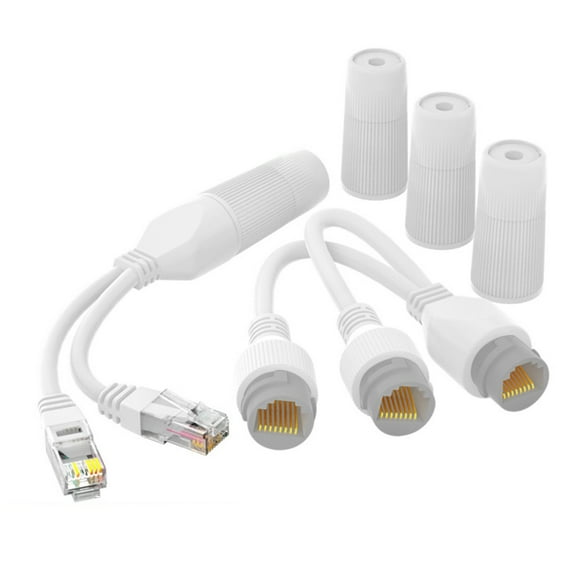 PoE Combiner Splitter Adapter Ethernet Splitter 1 to 2 Adapter Simultaneous Online Separator ABS-material