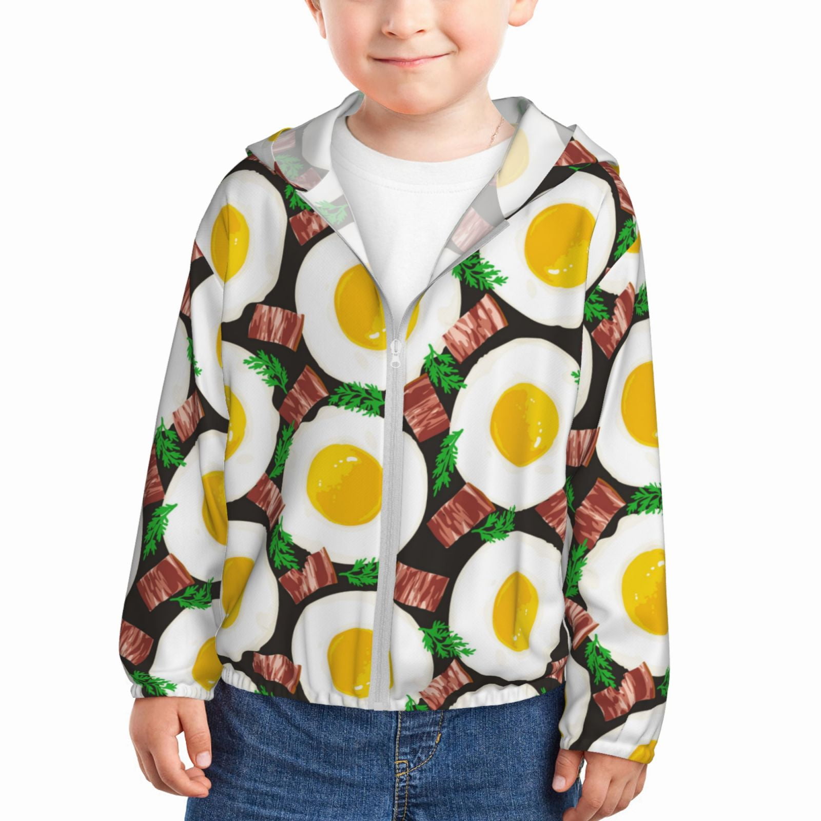 Poached Eggs Bacon Rosemary Sun Protection Clothing Zip Up Hoodie