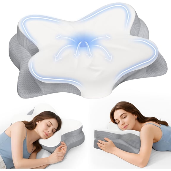 Poalid Ergonomic Cervical Pillow for Neck Pain - Adjustable Memory Foam Contour Support, Breathable Pillowcase for Side, Back & Stomach Sleepers, Odorless Orthopedic Bed Pillow