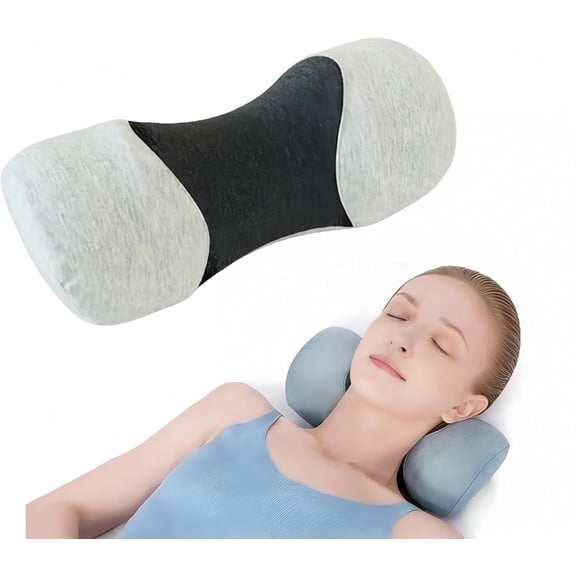 Poalid Neck Support Pillow for Relieving Neck Pain, Cervical Traction Device for Muscle Therapy and Tension Relief, Contour Support Shoulder Pain Reliever, Gray