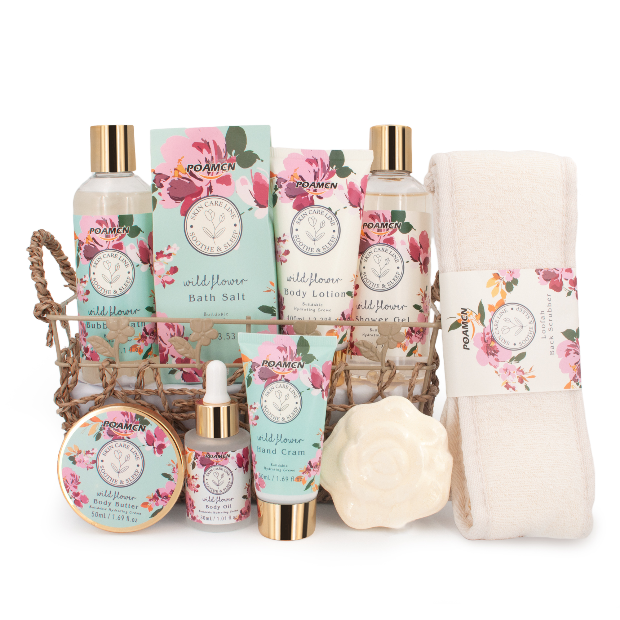 Poamcn Bath and Body Gift Set,Home Spa Gift Basket Set for Women ...