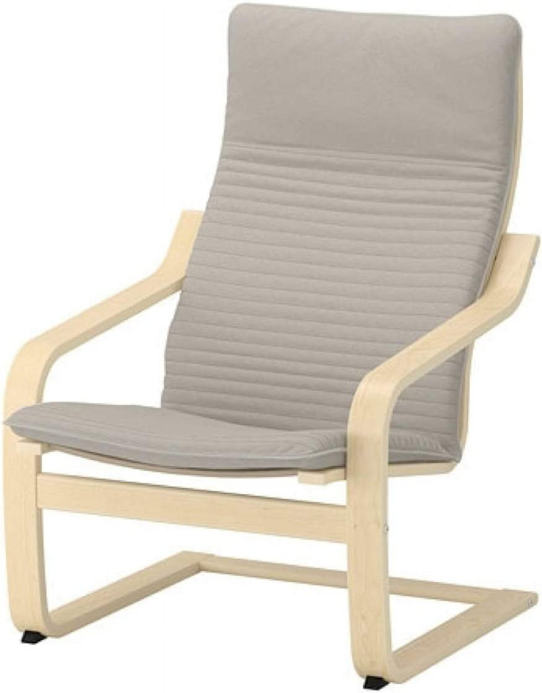 POÄNG Armchair and footstool, birch veneer/Knisa light beige Poang Armchair Birch Veneer Knisa Light Beige 792.407.90 - Walmart.com