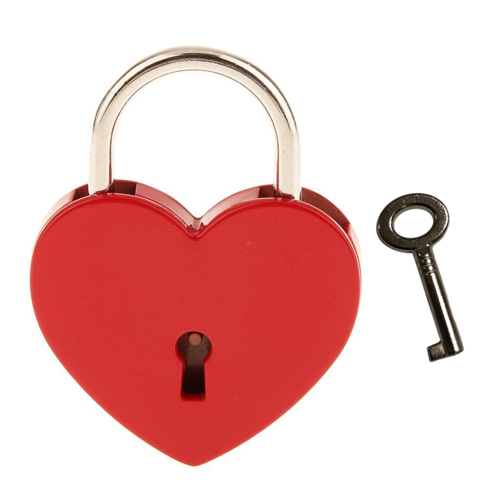 Poartable Heartshaped Lock Key Set Blessing Hardware Padlock Kit