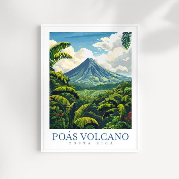 Poas Volcano Costa Rica Wall Art Print Landscape Decor Unframed Paper Print