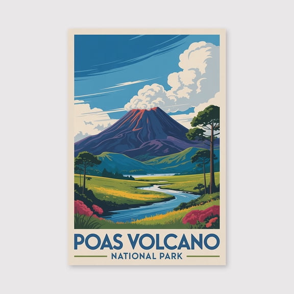 Poas Volcano National Park Travel Print Canvas Wall Art, Poas Volcano National Park Wall Hanging Home decor Poas Volcano Park Canvas Art, -1WN1820
