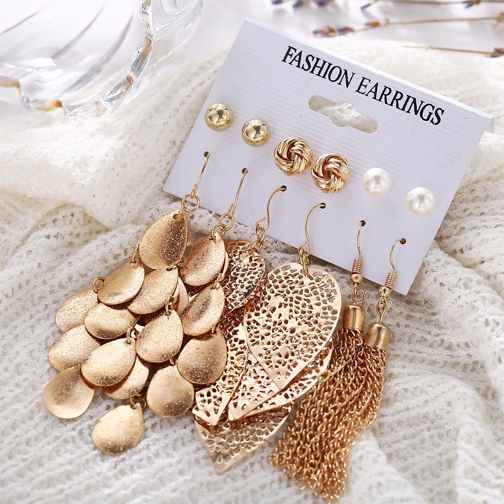 Boucles D'oreilles Longues Pendantes Bohème - 3 Pompons Bleus Avec Franges - Neuf Sans Emballage