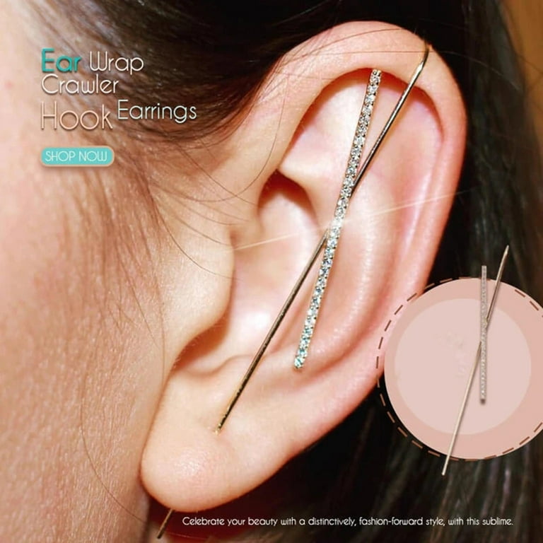Poatren Women Fashion Eareings Ear Wrap Crawler Hook Earrings