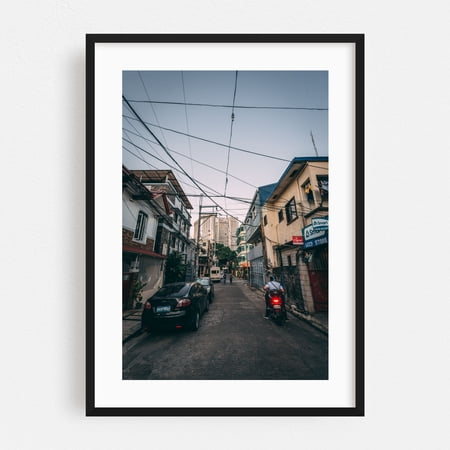 Poblacion, Makati 03 - Manila Philippines Photography Street Photography City Architecture Car Vintage Black Framed Wall Art Print 5 x 7 inches
