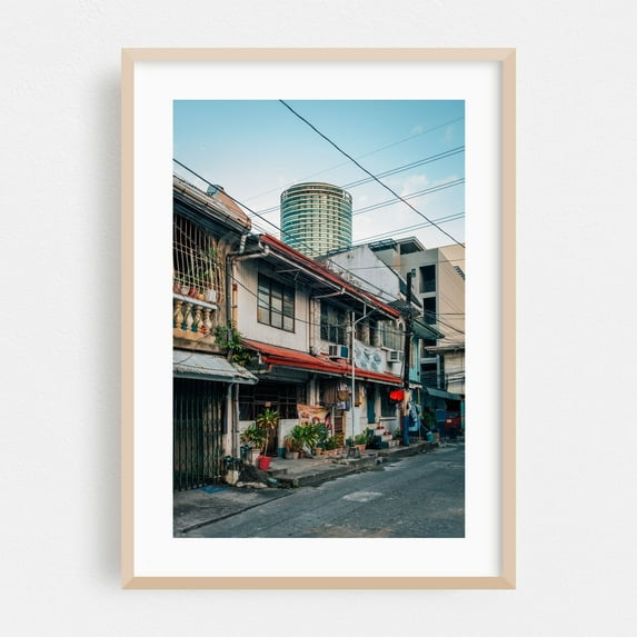 Poblacion, Makati 04 - Manila Philippines Photography Street Photography City Architecture Cityscape Travel Poster Vintage Oak Framed Wall Art Print 5 x 7 inches
