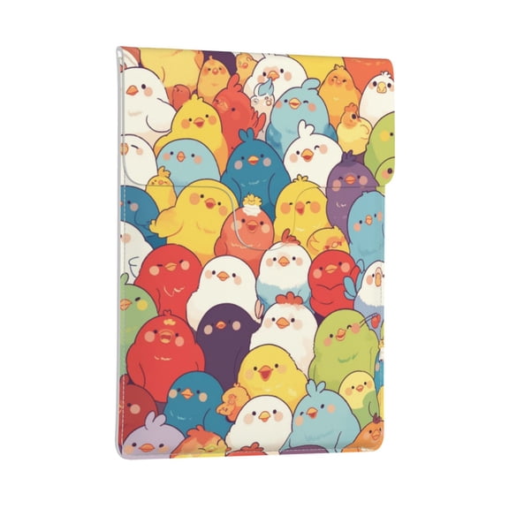 Pobuds Leather Laptop Sleeve, Padded Case, Thin Portable, Versatile Bag - Compatible with 13 inch laptops or MacBook Air Pro 13 inch 2016 or later - Horizontal, Cute Bird Cartoon (63)