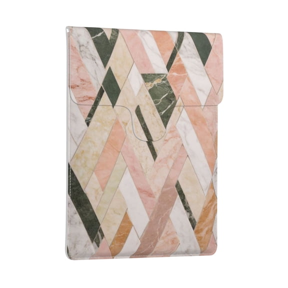 Pobuds Leather Laptop Sleeve, Padded Case, Thin Portable, Versatile Bag - Compatible with 13 inch laptops or MacBook Air Pro 13 inch 2016 or later - Horizontal, marble pastel colors