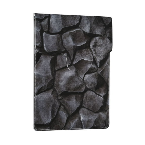 Pobuds Leather Laptop Sleeve, Padded Case, Thin Portable, Versatile Bag - Compatible with 13 inch laptops or MacBook Air Pro 13 inch 2016 or later - Vertical, Abstract Black Stone