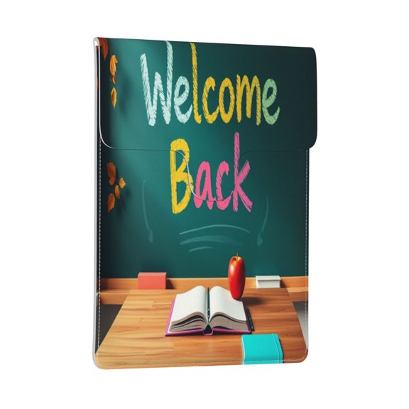 Pobuds Leather Laptop Sleeve, Padded Case, Thin Portable, Versatile Bag - Compatible with 13 inch laptops or MacBook Air Pro 13 inch 2016 or later - Vertical, Back Tp School Classroom (1)