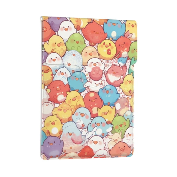 Pobuds Leather Laptop Sleeve, Padded Case, Thin Portable, Versatile Bag - Compatible with 13 inch laptops or MacBook Air Pro 13 inch 2016 or later - Vertical, Cute Bird Cartoon (62)