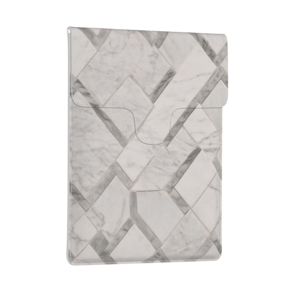 Pobuds Leather Laptop Sleeve, Padded Case, Thin Portable, Versatile Bag - Compatible with most 13 inch laptops for MacBook Pro 13 inch 2016 or later, MacBook Air 13,14 - Horizontal, white marble