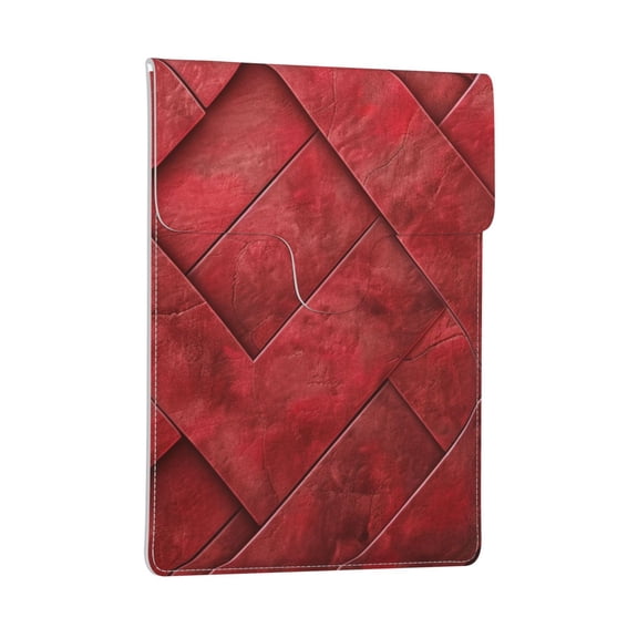 Pobuds Leather Laptop Sleeve, Padded Case, Thin Portable, Versatile Bag - Compatible with most 13 inch laptops for MacBook Pro 13 inch 2016 or later, MacBook Air 13,14 - Horizontal, Red Pattern Mix