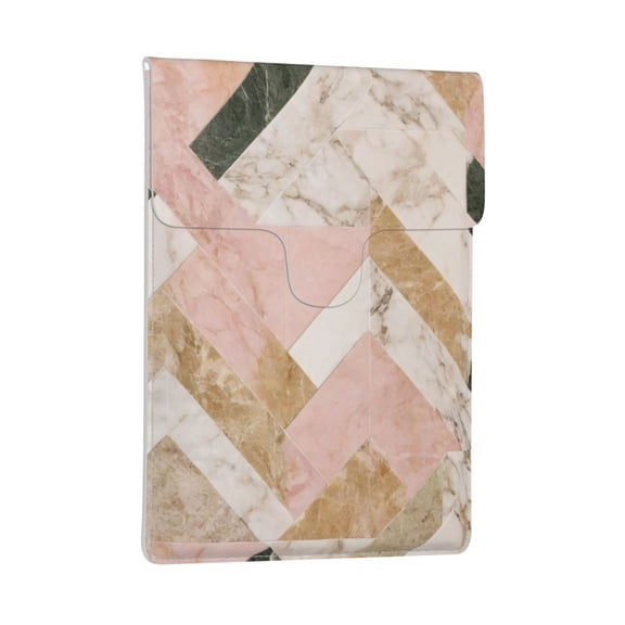 Pobuds Leather Laptop Sleeve, Padded Case, Thin Portable, Versatile Bag - Compatible with most 13 inch laptops for MacBook Pro 13 inch 2016 or later, MacBook Air 13,14 - Vertical, pink marble