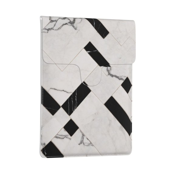Pobuds Leather Laptop Sleeve, Padded Case, Thin Portable, Versatile Bag - Compatible with most 13 inch laptops for MacBook Pro 13 inch 2016 or later, MacBook Air 13,14 - Vertical, simply marble
