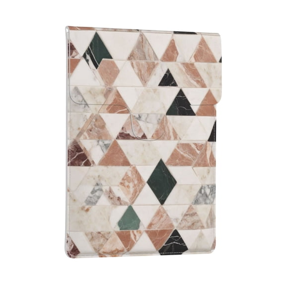 Pobuds Leather Laptop Sleeve, Padded Case, Thin Portable, Versatile Bag - Compatible with most 13 inch laptops for MacBook Pro 13 inch 2016 or later, MacBook Air 13,14 - Vertical, marble tiles