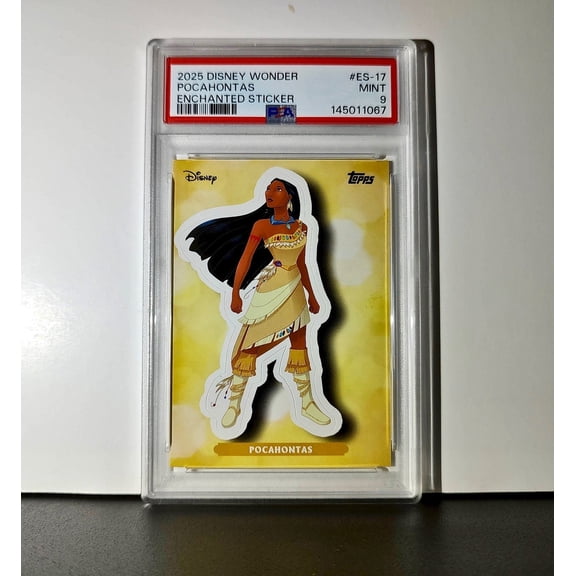 Pocahontas 2025 Topps Disney #ES-17 Enchanted Sticker Card Pocahontas PSA 9