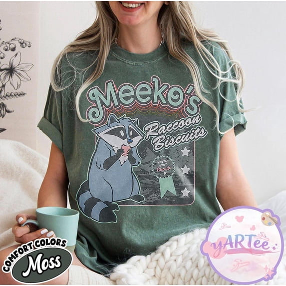Pocahontas Meeko Raccoon Biscuits Comfort Colors T-Shirt, Parks Foodie Shirt, Pocahontas Best Friend