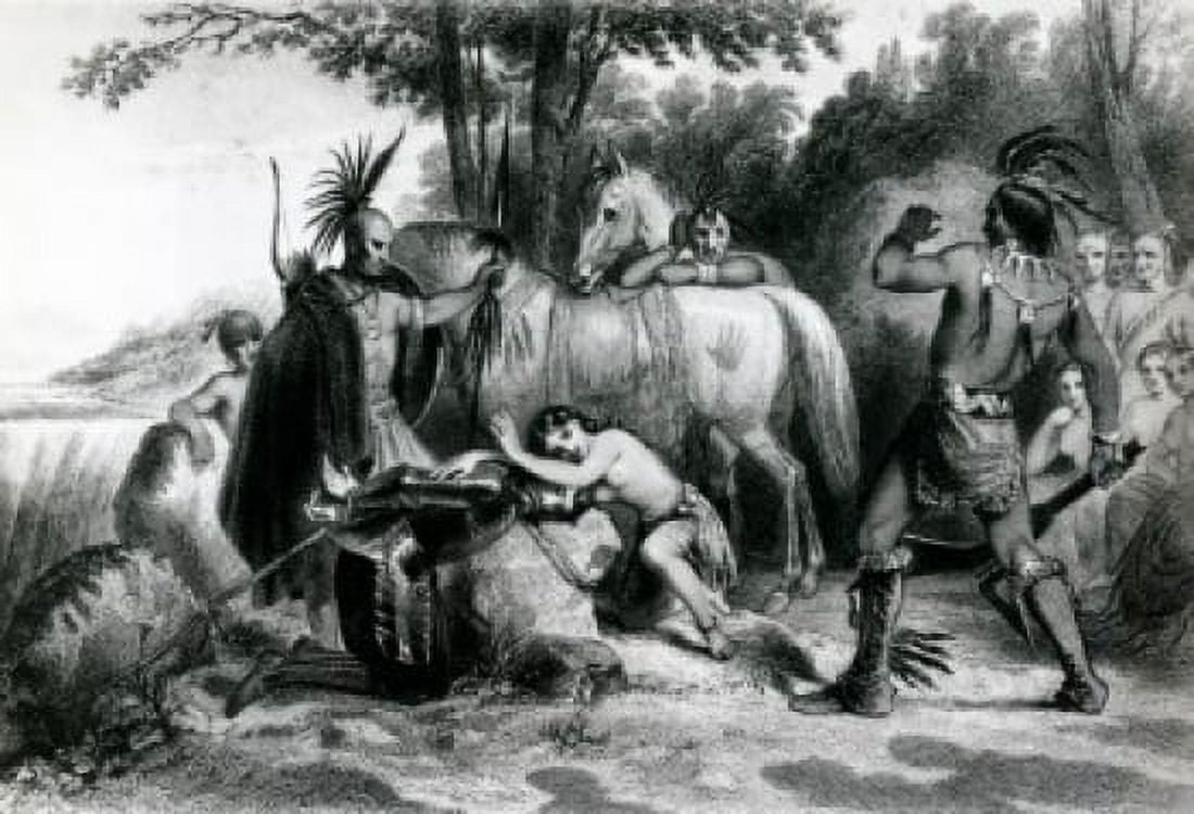 Pocahontas Rescuing Captain John Smith illustration Canvas Art - (18 x 24)
