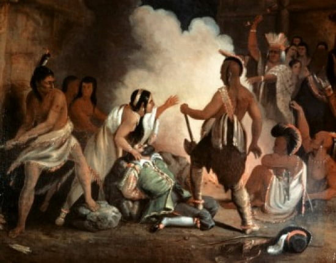 Pocahontas Saves Captain Smith John Gadsby Chapman (1808-1889 American) Canvas Art - John Gadsby Chapman (18 x 24)
