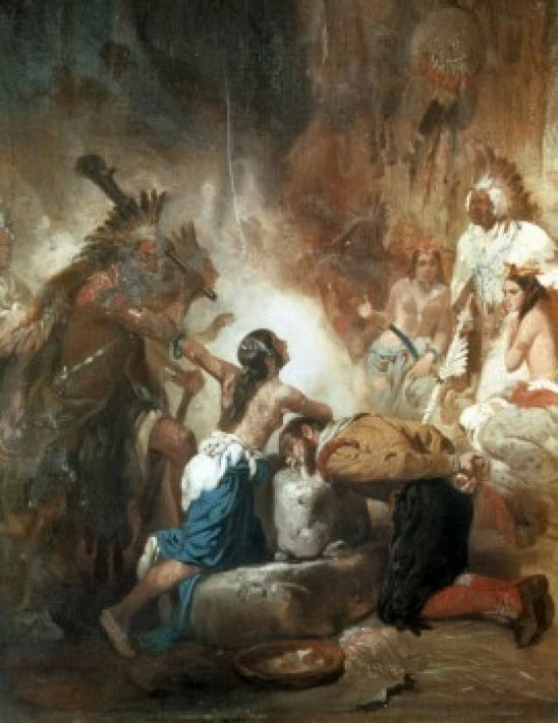 Pocahontas Saving the Life of John Smith Alonzo Chappell (1828-1887 American) Canvas Art - Alonzo Chappell (18 x 24)