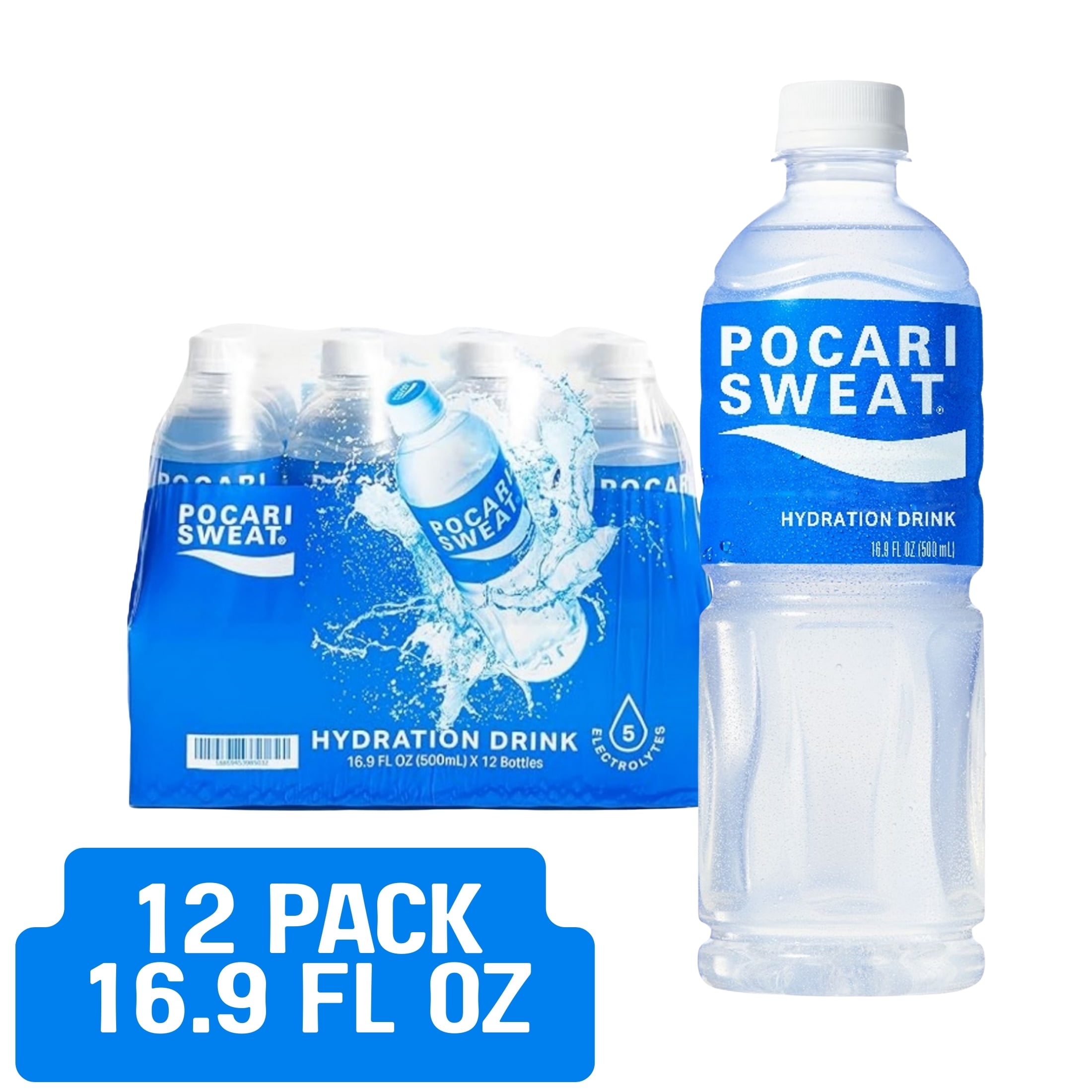 Pocari Sweat Electrolyte Hydration Sports Drink, 16.9 fl oz, 12