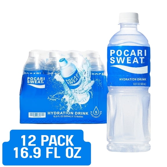 Pocari Sweat Electrolyte Hydration Sports Drink, 16.9 fl oz, 12 pack