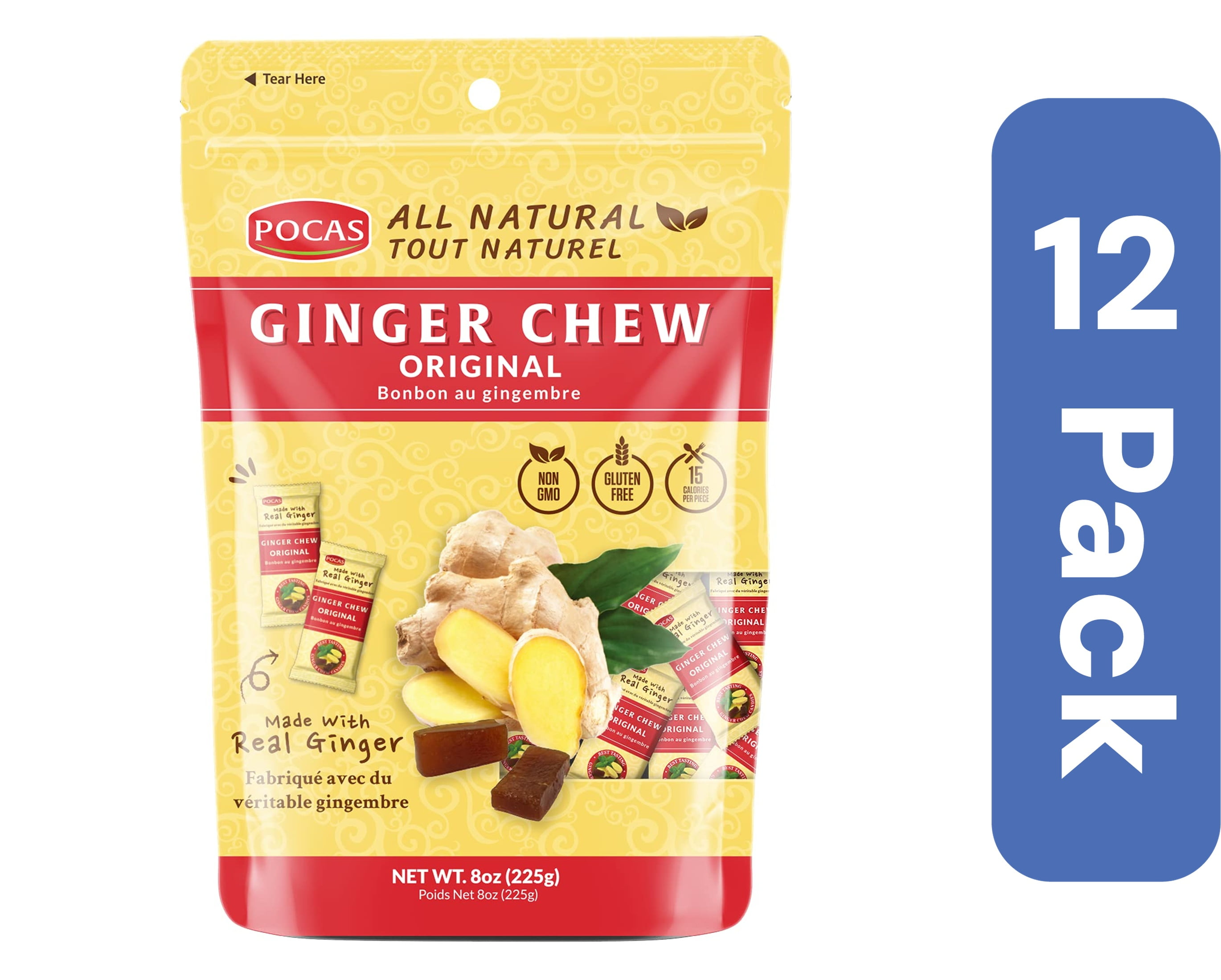Pocas Chews Ginger Original 8 oz (Pack Of 12) - Walmart.com