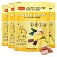 thumbnail image 1 of Pocas Lemon Ginger Chews - Sweet and Zesty Ginger Chew, Individually Wrapped Low-Calorie Snacks, Ginger Candy Made with Pure Cane Sugar, 3 Oz Ea (Pack of 4), 1 of 7