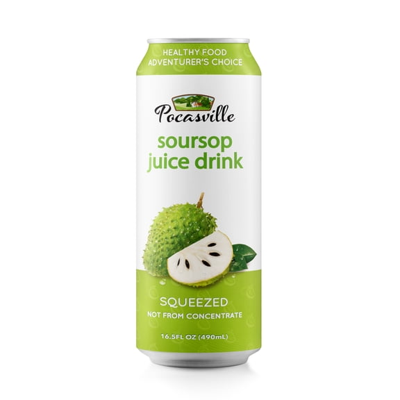Pocasville Fruit Juices, Squeezed Not From Concentrate, 16.5 Fluid Ounce Can (Soursop, 12 Cans)