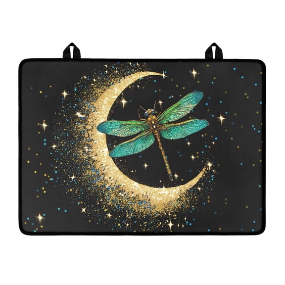 Renewold Glass Stove Cover Stovetop Protector Cover Foldable Electric Stove Top Protector Prevent Scratching Washer Dryer Top Cover for Home Kitchen Decor, Dragonfly Moon Star