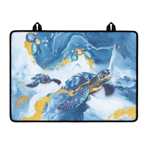 Renewold Stove Top Cover Ceramic Glass Stove Cover Mat Range Cover Versatile Oil Resistant Scratch Resistant Oven Mat Protector Expands Usable Space, Sea Turtle Marble Blue
