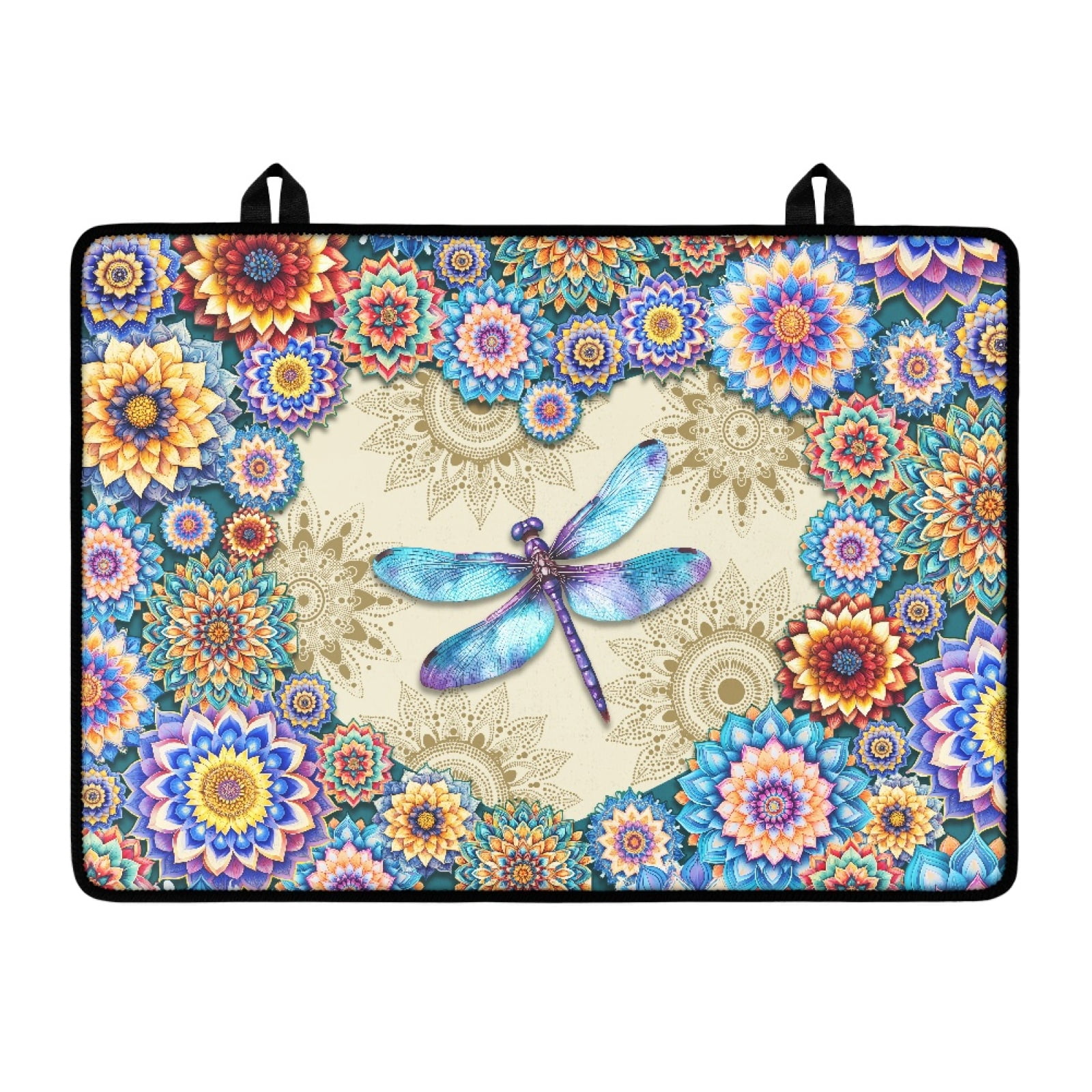 Renewold Stove Top Cover for Electric Stove, Stove Mat for Glass Stove Top, Heat Resistant Oil Resistant Cooktop Protector Cover for Kitchen Decor, Dragonfly Bohemian Flower
