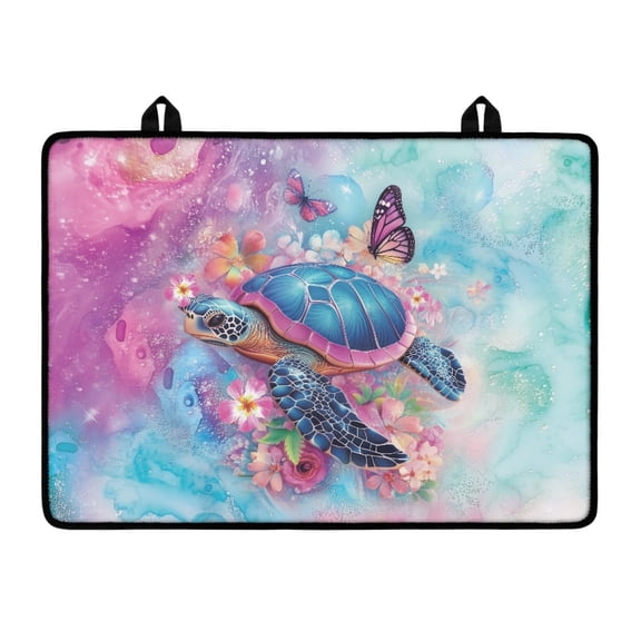 Renewold Stove Top Cover Protector Non-skid Ceramic Electric Cooktop Cover for Glass Stove Top Versatile Flat Top Oven Cover for Kitchen Counter Top, Sea Turtle Butterfly Flower