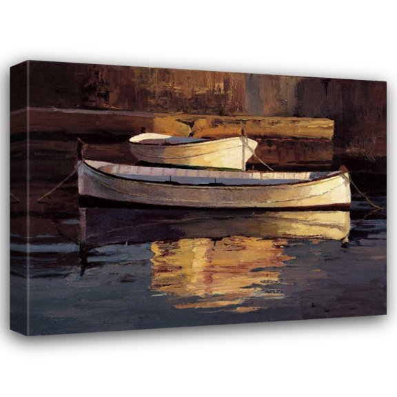 Poch Romeu 18x15 Gallery Wrapped Canvas Wall Art Titled - Barcas al Atardecer