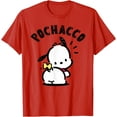 thumbnail image 1 of Pochacco Backside Logo DTG Print Unisex T-Shirt,Red Color,Size XL, 1 of 5
