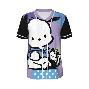 Pochacco Baseball Jersey Shirts Spring Summer Men Button Shirt