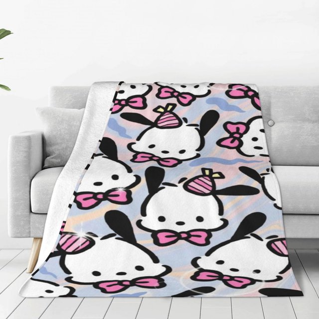 Pochacco Cartoon Boys Girls Blanket Super Soft Cozy Warm Plush Throw
