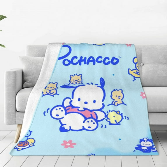 Pochacco Fleece Blanket Super Soft Cozy Throw Blanket 50"X40", Lightweight Fuzzy Comfy Flannel Blanket Warm Plush Throw Blankets For Couch, Sofa, Bed
