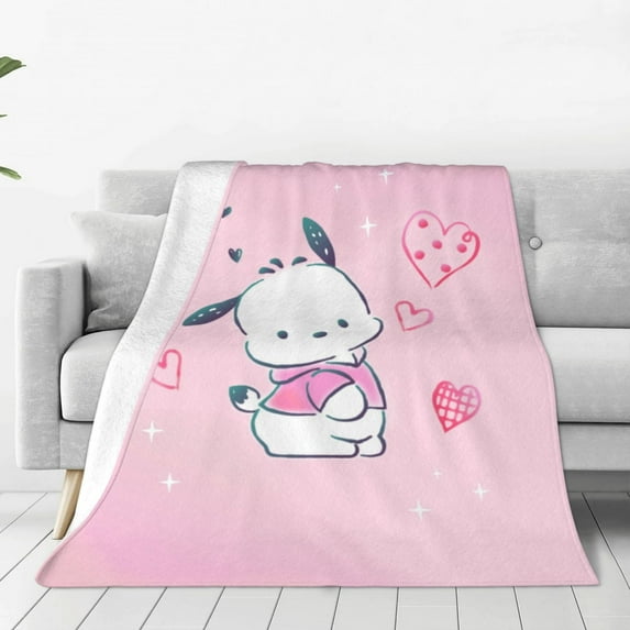 Pochacco Fleece Blanket Super Soft Cozy Throw Blanket 50"X40", Lightweight Fuzzy Comfy Flannel Blanket Warm Plush Throw Blankets For Couch, Sofa, Bed