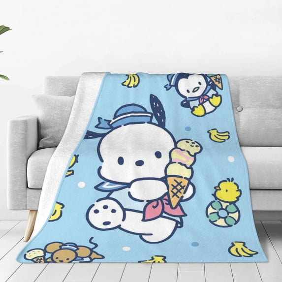Pochacco Fleece Blanket Super Soft Cozy Throw Blanket 60"X50", Lightweight Fuzzy Comfy Flannel Blanket Warm Plush Throw Blankets For Couch, Sofa, Bed