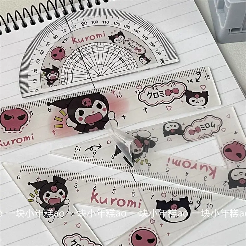 Pochacco Kuromi new transparent ruler Hello kitty creative anime