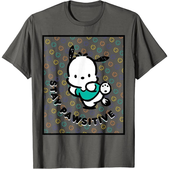 Pochacco Stay Paw-sitive Positive Good Energy Fun Vibes DTG Print Unisex T-Shirt