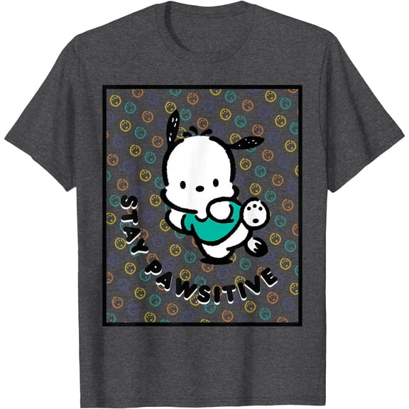Pochacco Stay Paw-sitive Positive Good Energy Fun Vibes DTG Print Unisex T-Shirt