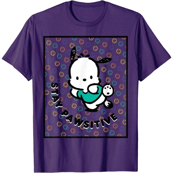 Pochacco Stay Paw-sitive Positive Good Energy Fun Vibes DTG Print Unisex T-Shirt